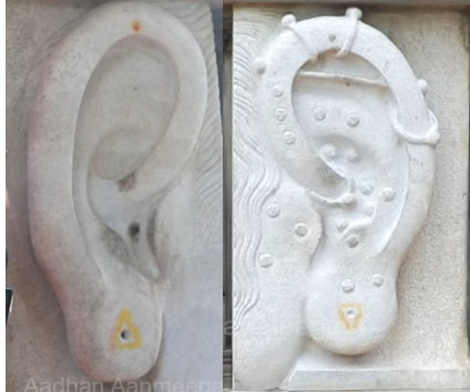 Ear-like Surya Nadi and Chandra Nadi structures